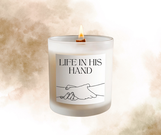 "Life in his Hand " Soy wax Candle